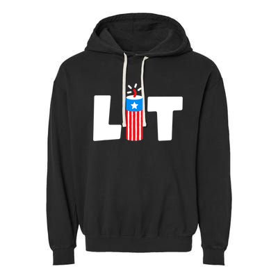 4th Of July Kids Boys Men Freedom USA Patriotic Vintage Garment-Dyed Fleece Hoodie