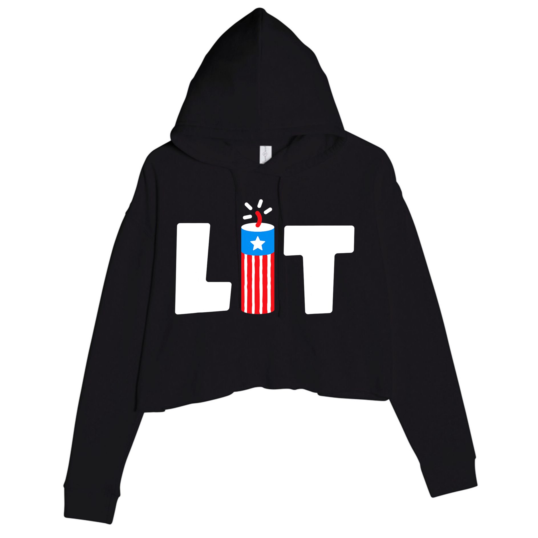 4th Of July Kids Boys Men Freedom USA Patriotic Vintage Crop Fleece Hoodie
