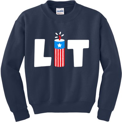 4th Of July Kids Boys Men Freedom USA Patriotic Vintage Kids Sweatshirt