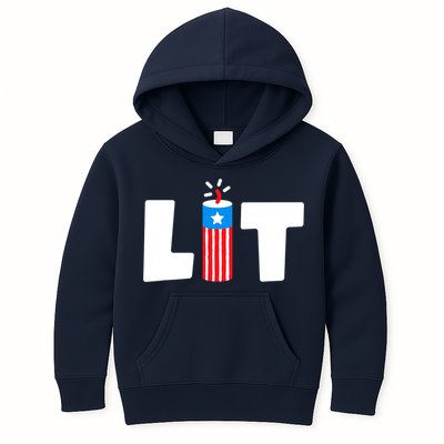 4th Of July Kids Boys Men Freedom USA Patriotic Vintage Kids Hoodie