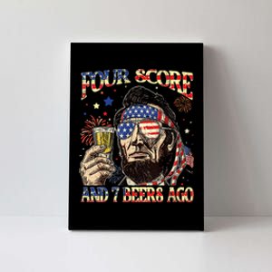 4th Of July Drinking Beer Patriot Four Score And 7 Beers Ago Canvas