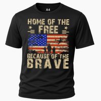 4th of July USA Flag - Home of the Free because of the Brave Cooling Performance Crew T-Shirt