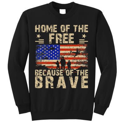 4th of July USA Flag - Home of the Free because of the Brave Sweatshirt