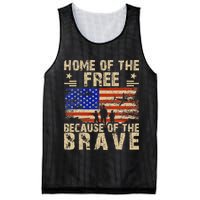 4th of July USA Flag - Home of the Free because of the Brave Mesh Reversible Basketball Jersey Tank