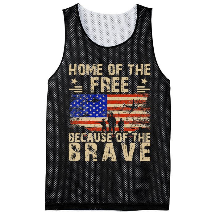 4th of July USA Flag - Home of the Free because of the Brave Mesh Reversible Basketball Jersey Tank