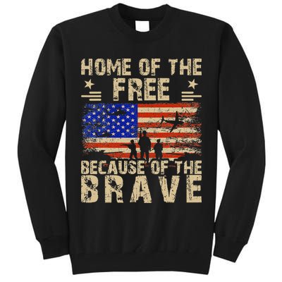 4th of July USA Flag - Home of the Free because of the Brave Tall Sweatshirt