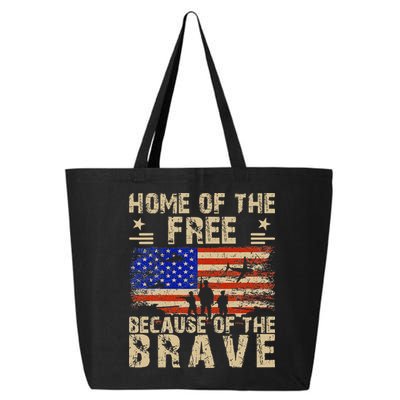 4th of July USA Flag - Home of the Free because of the Brave 25L Jumbo Tote