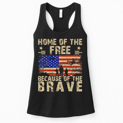 4th of July USA Flag - Home of the Free because of the Brave Womens Tank Top