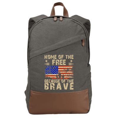 4th of July USA Flag - Home of the Free because of the Brave Cotton Canvas Backpack