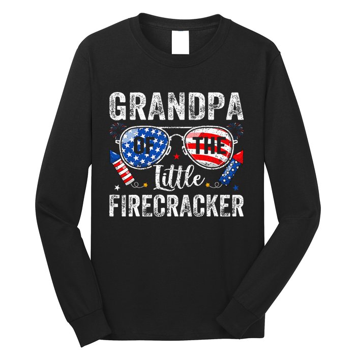 4th Of July Birthday Grandpa Of The Little Firecracker Long Sleeve Shirt