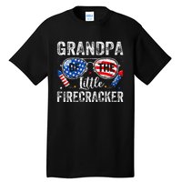 4th Of July Birthday Grandpa Of The Little Firecracker Tall T-Shirt