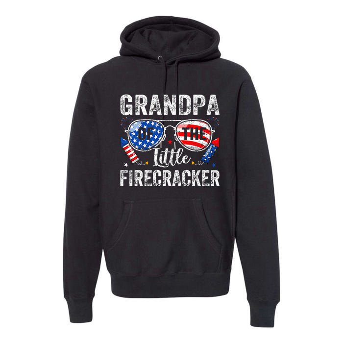 4th Of July Birthday Grandpa Of The Little Firecracker Premium Hoodie