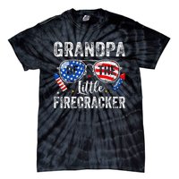 4th Of July Birthday Grandpa Of The Little Firecracker Tie-Dye T-Shirt