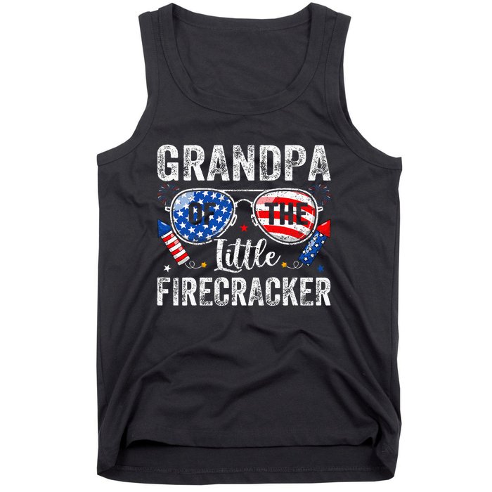 4th Of July Birthday Grandpa Of The Little Firecracker Tank Top