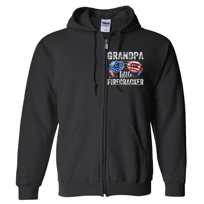 4th Of July Birthday Grandpa Of The Little Firecracker Full Zip Hoodie