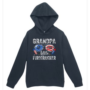 4th Of July Birthday Grandpa Of The Little Firecracker Urban Pullover Hoodie