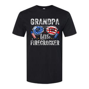 4th Of July Birthday Grandpa Of The Little Firecracker Softstyle CVC T-Shirt