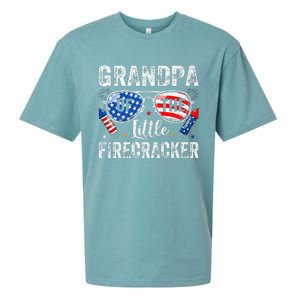 4th Of July Birthday Grandpa Of The Little Firecracker Sueded Cloud Jersey T-Shirt