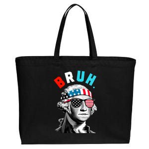 4th Of July 2024 George Washington Bruh Cotton Canvas Jumbo Tote