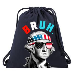 4th Of July 2024 George Washington Bruh Drawstring Bag