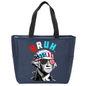 4th Of July 2024 George Washington Bruh Zip Tote Bag