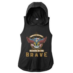 4th Of July Eagle Home Of The Free Because Of The Brave Gift Ladies PosiCharge Tri-Blend Wicking Draft Hoodie Tank