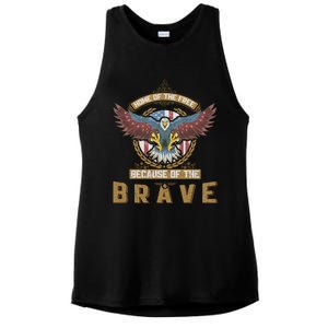 4th Of July Eagle Home Of The Free Because Of The Brave Gift Ladies PosiCharge Tri-Blend Wicking Tank