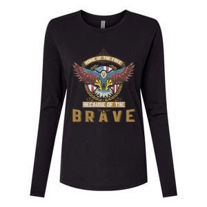 4th Of July Eagle Home Of The Free Because Of The Brave Gift Womens Cotton Relaxed Long Sleeve T-Shirt