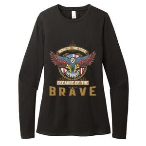 4th Of July Eagle Home Of The Free Because Of The Brave Gift Womens CVC Long Sleeve Shirt