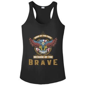 4th Of July Eagle Home Of The Free Because Of The Brave Gift Ladies PosiCharge Competitor Racerback Tank