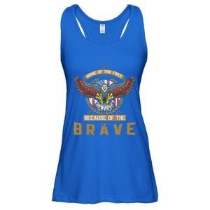 4th Of July Eagle Home Of The Free Because Of The Brave Gift Ladies Essential Flowy Tank