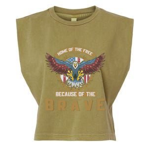 4th Of July Eagle Home Of The Free Because Of The Brave Gift Garment-Dyed Women's Muscle Tee