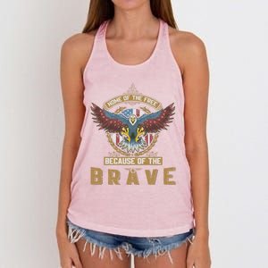 4th Of July Eagle Home Of The Free Because Of The Brave Gift Women's Knotted Racerback Tank