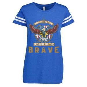 4th Of July Eagle Home Of The Free Because Of The Brave Gift Enza Ladies Jersey Football T-Shirt