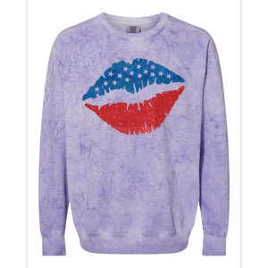 4th Of July Lips Holiday Colorblast Crewneck Sweatshirt