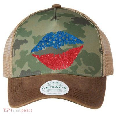 4th Of July Lips Holiday Legacy Tie Dye Trucker Hat