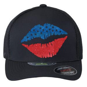 4th Of July Lips Holiday Flexfit Unipanel Trucker Cap