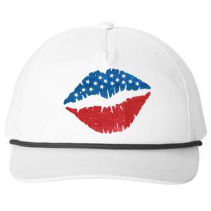 4th Of July Lips Holiday Snapback Five-Panel Rope Hat