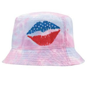 4th Of July Lips Holiday Tie-Dyed Bucket Hat