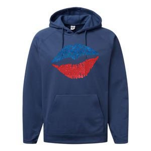 4th Of July Lips Holiday Performance Fleece Hoodie