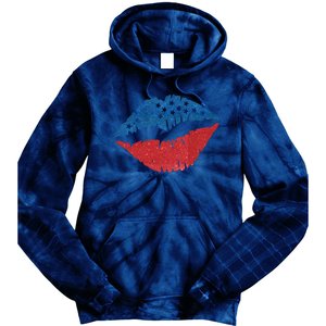 4th Of July Lips Holiday Tie Dye Hoodie