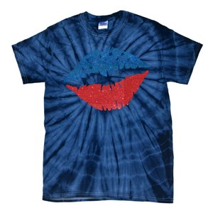 4th Of July Lips Holiday Tie-Dye T-Shirt