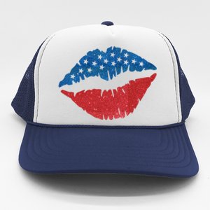 4th Of July Lips Holiday Trucker Hat