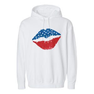 4th Of July Lips Holiday Garment-Dyed Fleece Hoodie