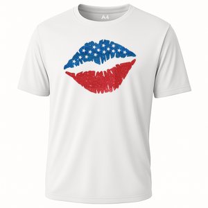 4th Of July Lips Holiday Cooling Performance Crew T-Shirt