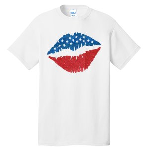 4th Of July Lips Holiday Tall T-Shirt