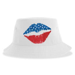 4th Of July Lips Holiday Sustainable Bucket Hat