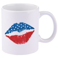4th Of July Lips Holiday 11oz C Handle Ceramic Mug