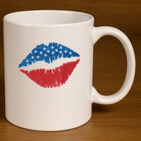 4th Of July Lips Holiday 11oz C Handle Ceramic Mug