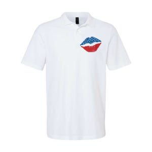 4th Of July Lips Holiday Softstyle Adult Sport Polo